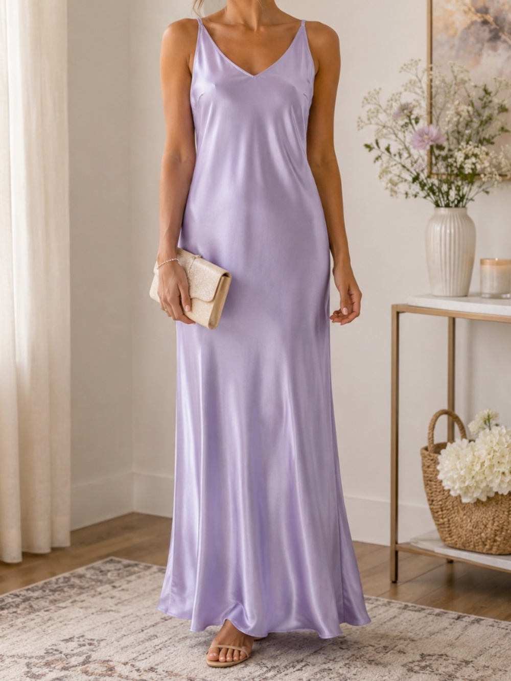 Sleeveless lavander dress size US12